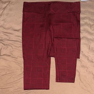 Studio Ponte Slim Fix Pixie Pant - Red Plaid Houndstooth